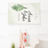 Minimalistisches Grünes Fern-Hochzeitsszeichen Banner (InSitu)