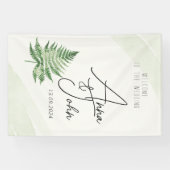 Minimalistisches Grünes Fern-Hochzeitsszeichen Banner (Horizontal)
