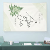 Minimalistisches Grünes Fern-Hochzeitsszeichen Banner (Messe)