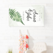 Minimalistisches Grünes Fern-Hochzeitsszeichen Banner (Insitu)