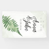 Minimalistisches Grünes Fern-Hochzeitsszeichen Banner (Horizontal)