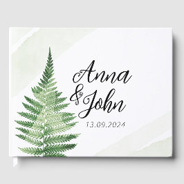 Minimalistisches Grünes Fern-Hochzeitsszeichen Gästebuch