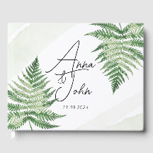 Minimalistisches Grünes Fern-Hochzeitsszeichen