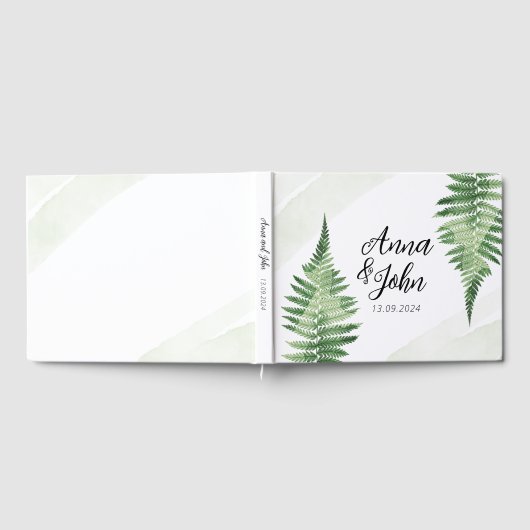 Minimalistisches Grünes Fern-Hochzeitsszeichen Gästebuch (Voll)