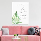 Minimalistisches Grünes Fern-Hochzeitsszeichen Leinwanddruck (Insitu (Wohnzimmer))