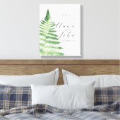 Minimalistisches Grünes Fern-Hochzeitsszeichen Leinwanddruck (Insitu (Schlafzimmer))