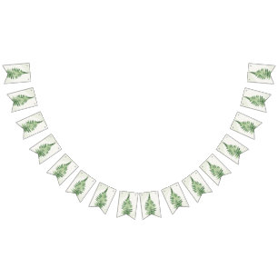Minimalistisches Grünes Fern-Hochzeitsszeichen Wimpelkette
