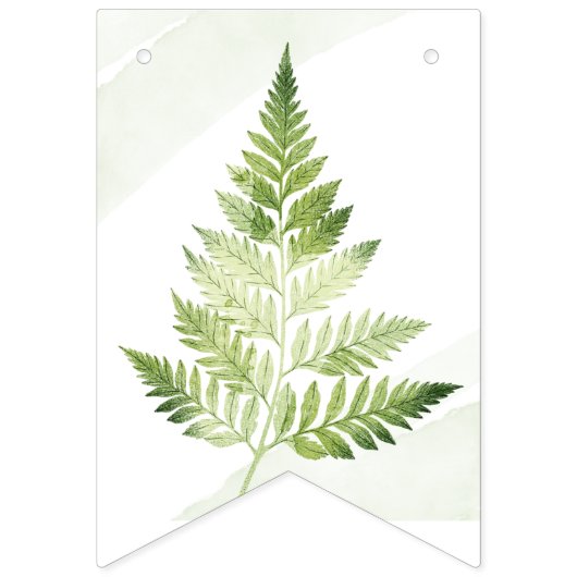 Minimalistisches Grünes Fern-Hochzeitsszeichen Wimpelkette (Zweite Fahne)