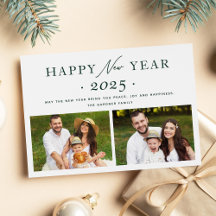 Minimalistisches Grünes Foto 2025 Frohes Neues Jah