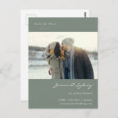 Minimalistisches Grünes Foto der Moderne Save the Postkarte (Vorne/Hinten)