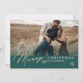 Minimalistisches grünes Foto Weihnachten (Vorderseite)