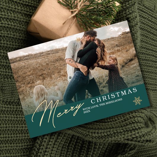 Minimalistisches grünes Foto Weihnachten