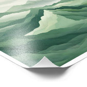 Minimalistisches Grünes Gebirgsästhetikum Fotodruck (Ecke)