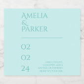 Minimalistisches Grünes Hochzeitssaustich Schaumweinetikett (Einzelnes Label)