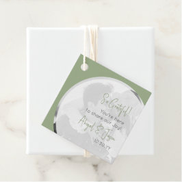 Minimalistisches Grünes Hochzeitsszenario-Foto Geschenkanhänger