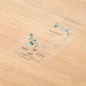 Minimalistisches grünes Leaf Moderne Eukalyptus-Ho Acryleinladungen (Ablage )