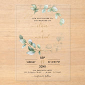 Minimalistisches grünes Leaf Moderne Eukalyptus-Ho Acryleinladungen (Vorderseite)