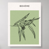 Minimalistisches grünes Poster mit Blätter (Vorne)