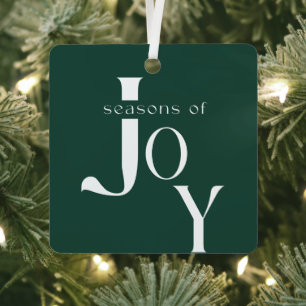 Minimalistisches grünes Schrift Familien Zwei Foto Ornament Aus Metall