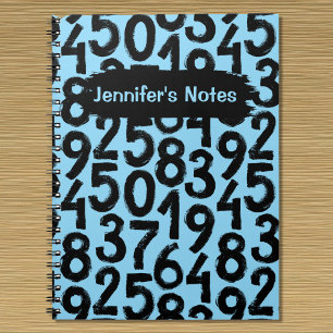 Minimalistisches Grunge Number Pattern-Notebook Notizblock