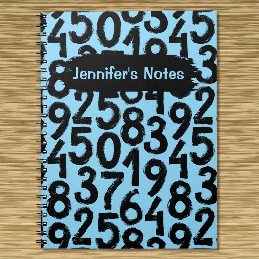 Minimalistisches Grunge Number Pattern-Notebook Notizblock
