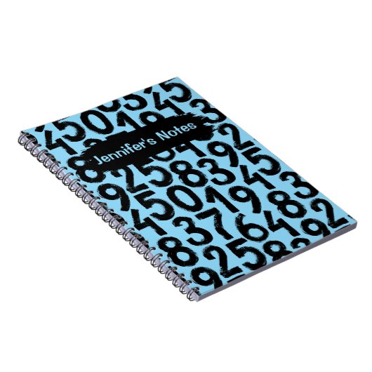 Minimalistisches Grunge Number Pattern-Notebook Notizblock (Rechte Seite)