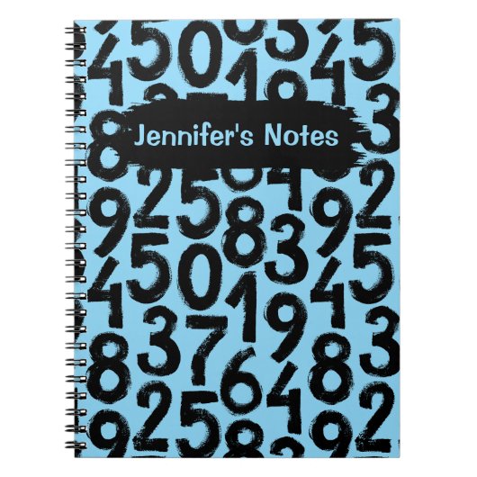 Minimalistisches Grunge Number Pattern-Notebook Notizblock (Vorderseite)