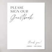 Minimalistisches Guestbook | Wedding Guest Book Poster (Vorne)