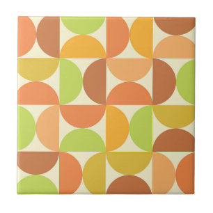 Minimalistisches Halbkreismuster Mitte des Jahrhun Fliese