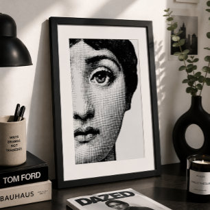 Minimalistisches Halbporträt Schwarz & Weiß Poster