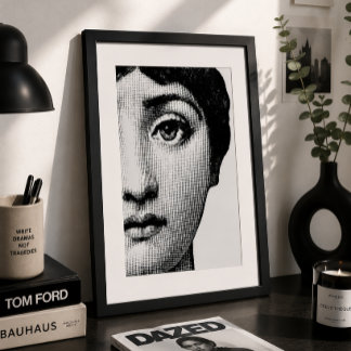 Minimalistisches Halbporträt Schwarz & Weiß Poster