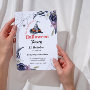 Minimalistisches Halloween Office-Party für kleine Einladung
