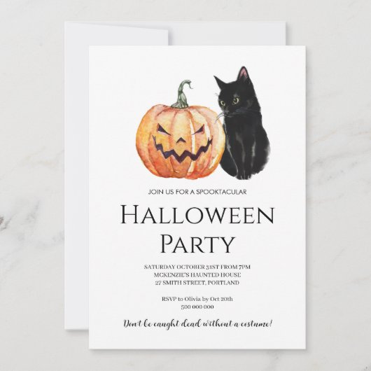 Minimalistisches Halloween-Party Einladung (Vorderseite)