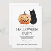 Minimalistisches Halloween-Party Einladung (Vorne/Hinten)