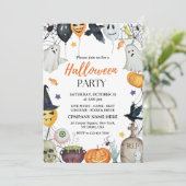 Minimalistisches Halloween-Party Einladung (Stehend Vorderseite)