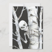 Minimalistisches Halloween Spuk Lächeln Skelett Einladung (Rückseite)