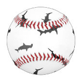 Minimalistisches Hammerhead-Hai-Hammerhead-Muster Baseball (Rückseite)