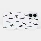 Minimalistisches Hammerhead-Hai-Hammerhead-Muster iPhone 16 Hülle (Rückseite (Horizontal))