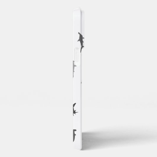 Minimalistisches Hammerhead-Hai-Hammerhead-Muster iPhone Hülle (Rechte Seite)