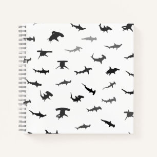 Minimalistisches Hammerhead-Hai-Hammerhead-Muster Notizblock