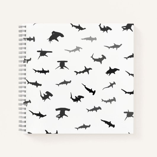 Minimalistisches Hammerhead-Hai-Hammerhead-Muster Notizblock (Vorderseite)