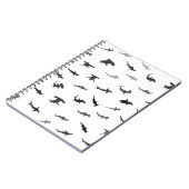 Minimalistisches Hammerhead-Hai-Hammerhead-Muster Notizblock (Linke Seite)