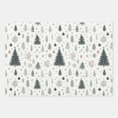 Minimalistisches handgemaltes Baummuster Geschenkpapier Set (Vorderseite)