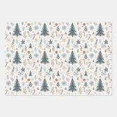 Minimalistisches handgemaltes Baummuster Geschenkpapier Set (Vorderseite 3)