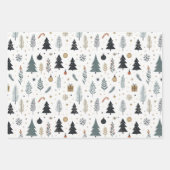 Minimalistisches handgemaltes Baummuster Geschenkpapier Set (Vorderseite 2)