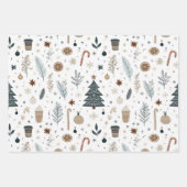 Minimalistisches handgemaltes Baummuster Geschenkpapier Set (Vorderseite)