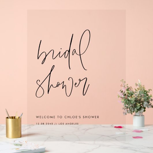 Minimalistisches handgeschriebenes Brautparty Acrylschild (Hochzeit)