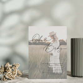 Minimalistisches handgeschriebenes Foto Heart Baby Einladung