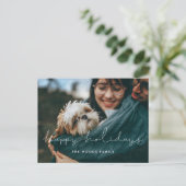 Minimalistisches handgeschriebenes Happy Holidays  Postkarte (Stehend Vorderseite)