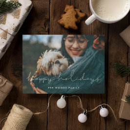 Minimalistisches handgeschriebenes Happy Holidays  Postkarte
